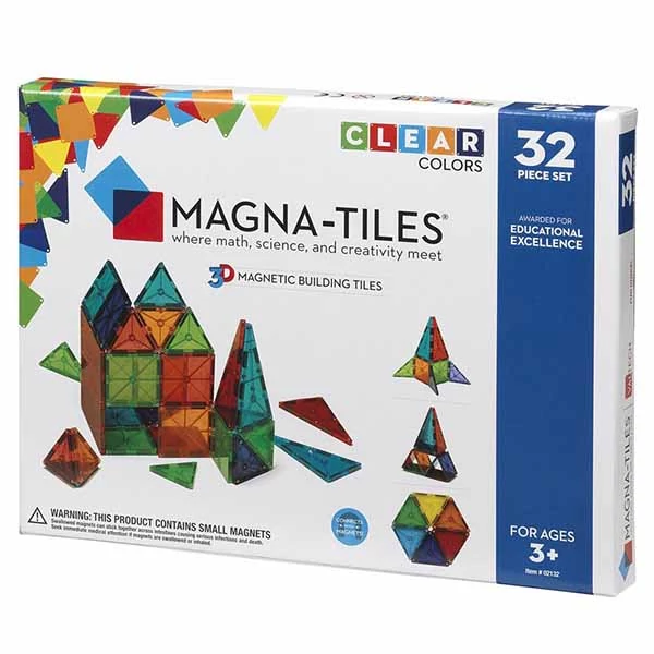 Set Magna-Tiles Clear Colors - Puzzle magnetic - 32